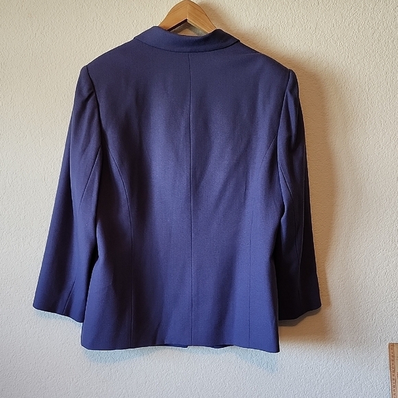 Le Suit Women's 8 Button Periwinkle Blue Lined 100% Wool Blazer Size 20W - Picture 5 of 10